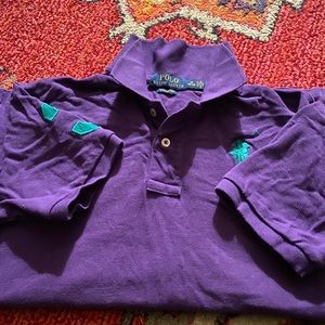 Boys Ralph Lauren purple big pony golf shirt